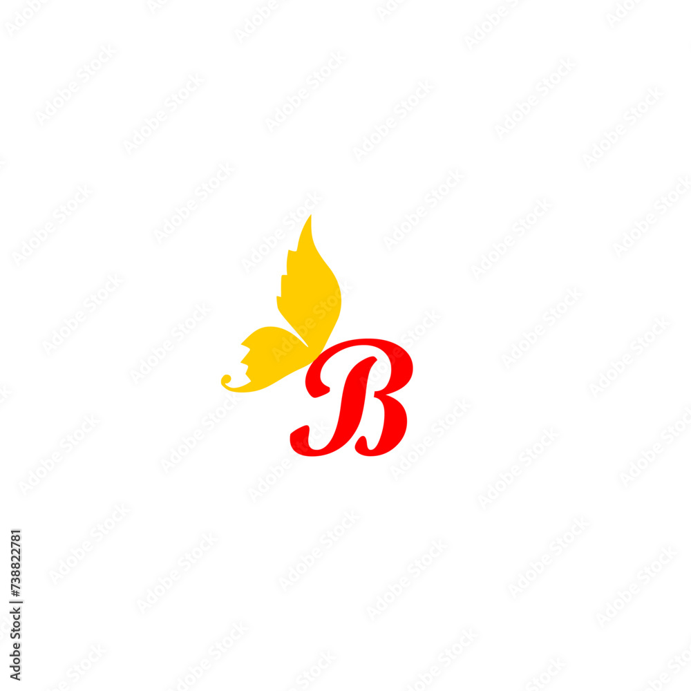 Fototapeta premium Letter B logo isolated on white background