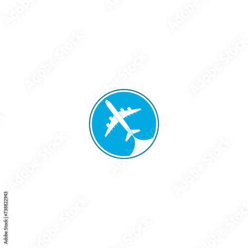 Travel plane logo isolated on white background