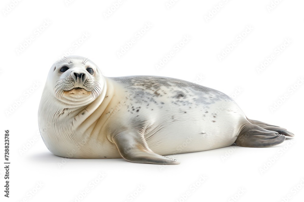 Fototapeta premium polar bearded seal isolated on white background