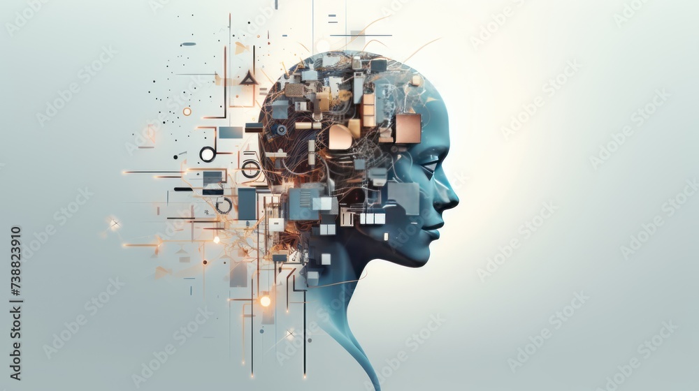 Background design including AI and robot futuristic theme. Background design including AI and robot futuristic theme.