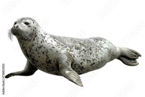 seal isolated with gray fur, in the style of solarization effect, pensive poses,  marine scenes photo