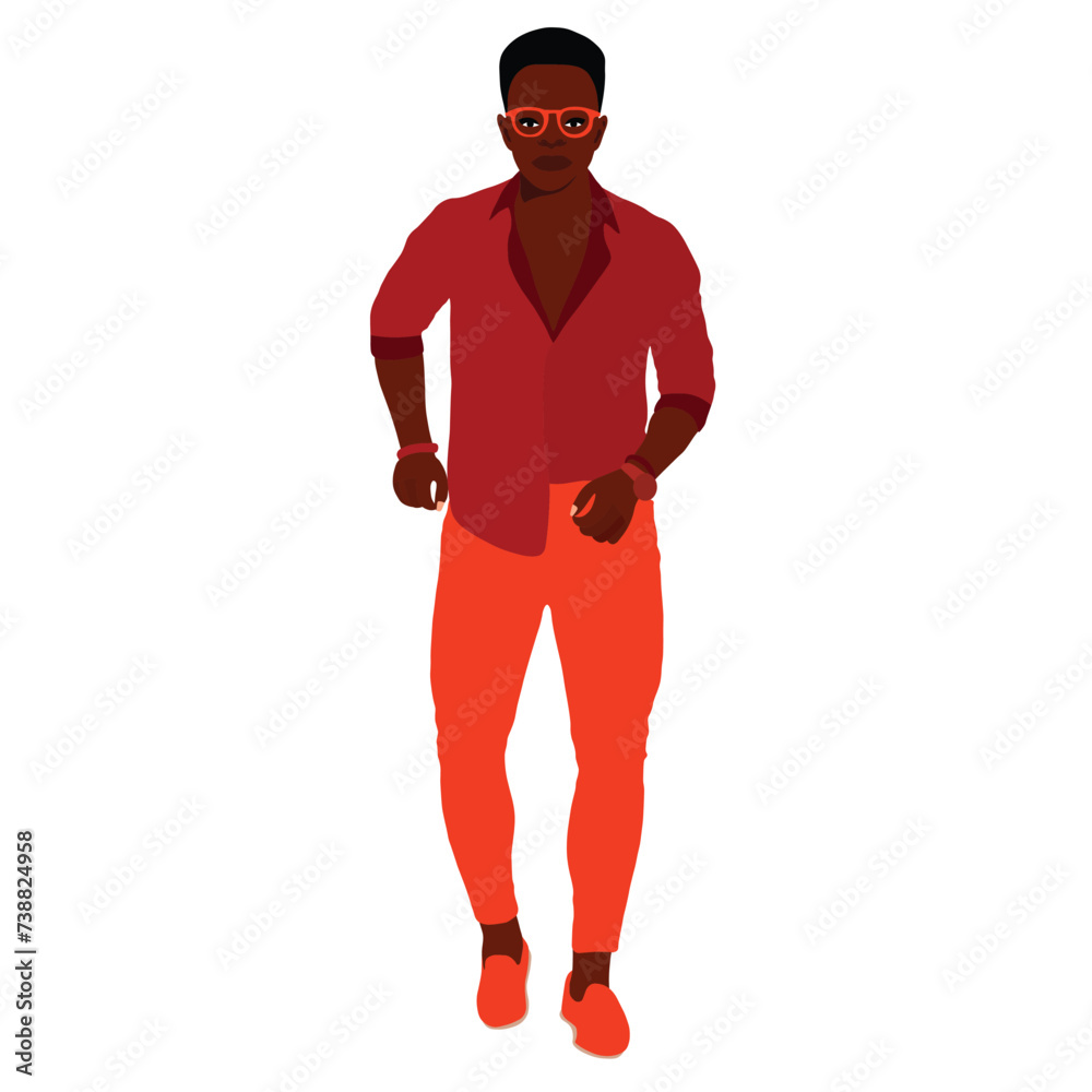 Afro black man in elegant art style vector Afro black man in elegant art style vector