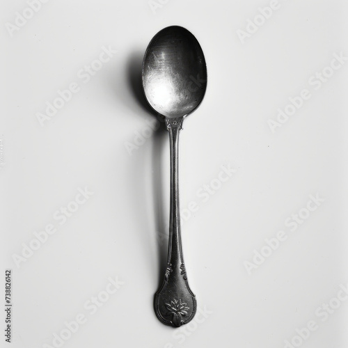 Vintage British style spoon on a white background