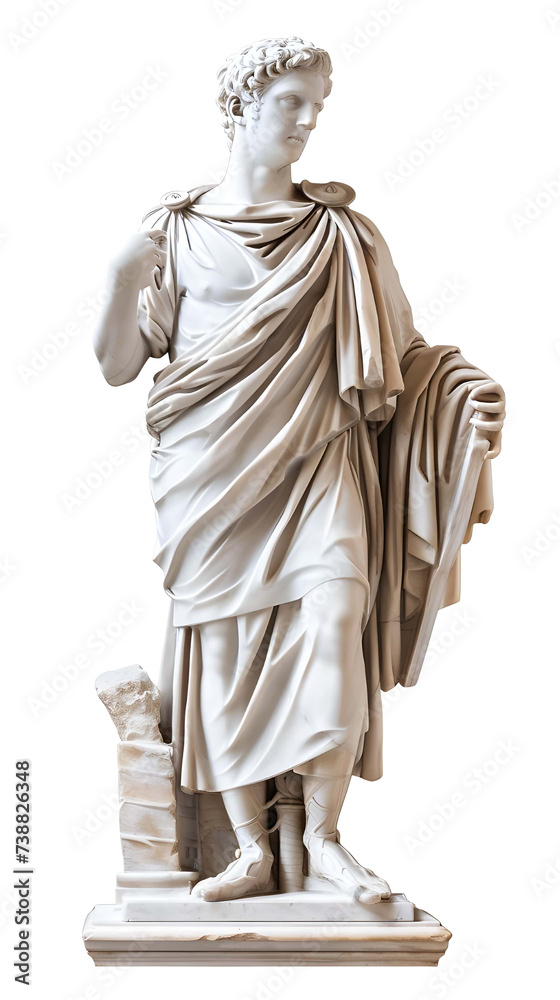 Fototapeta premium Greek roman marble statue against soft background - Ai Generated