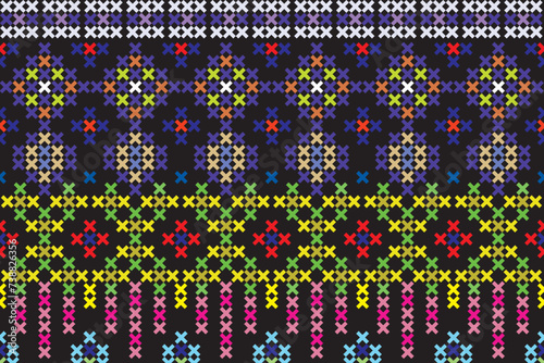 illustration pattern of the crass color on black background.