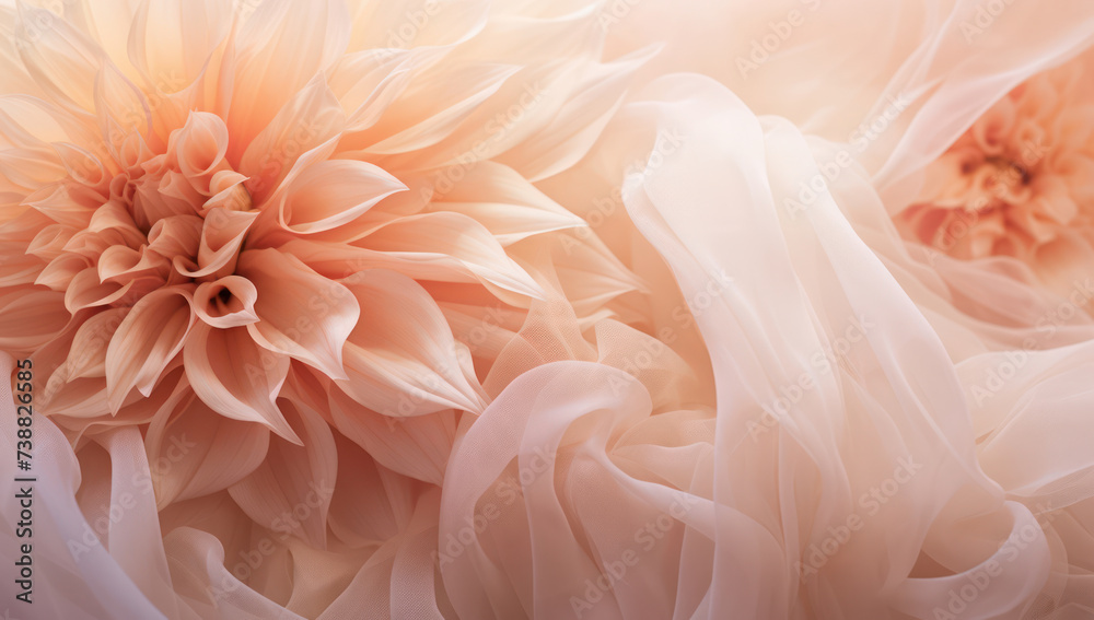 Pastel Floral Bliss: Delicate Blossom of Love on a Soft Pink Background