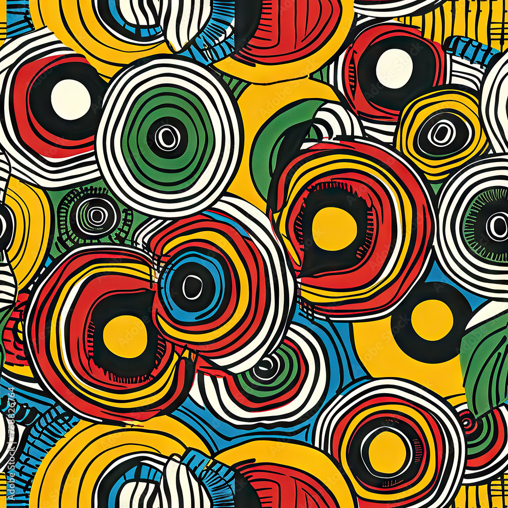 African Multicolor Seamless Pattern