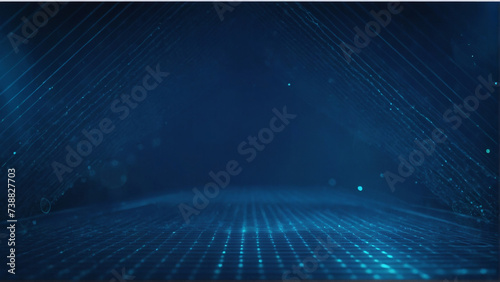 Digital Data Network Concept with Abstract Plexus Technology Background 