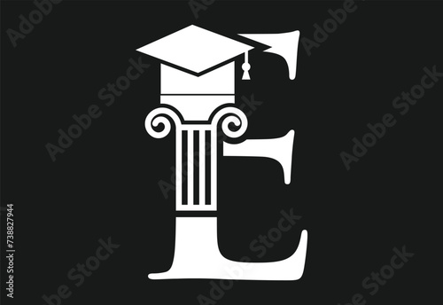 Low firm logo with latter E vector template, Justice logo, Equality, judgement logo vector illustration