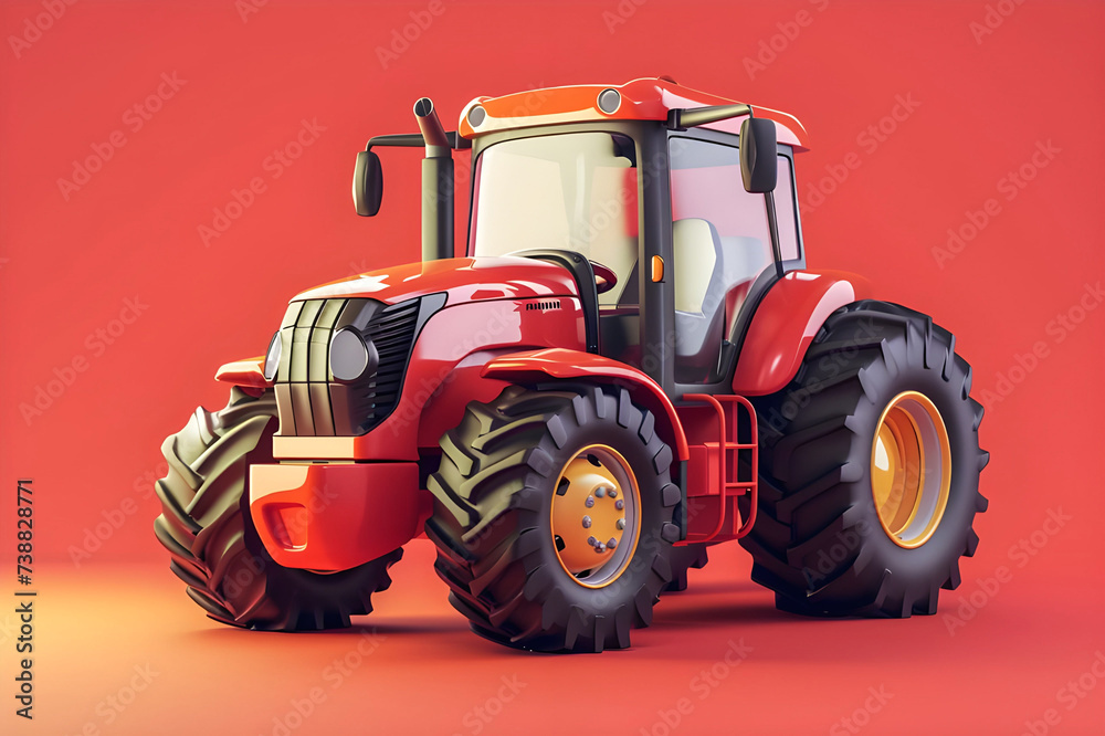 Obraz premium Isolated tractor against soft background - Ai Generated