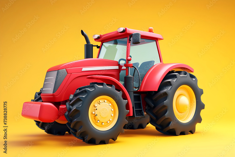 Obraz premium Isolated tractor against soft background - Ai Generated