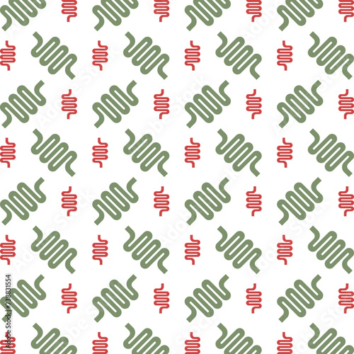 Intestines icon red green trendy repeating pattern vector beautiful illustration background