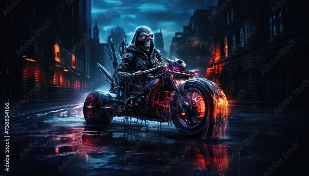 Scary Looking Racers Deadly races and crazy racers monsters on bikes Stock Illustration ...