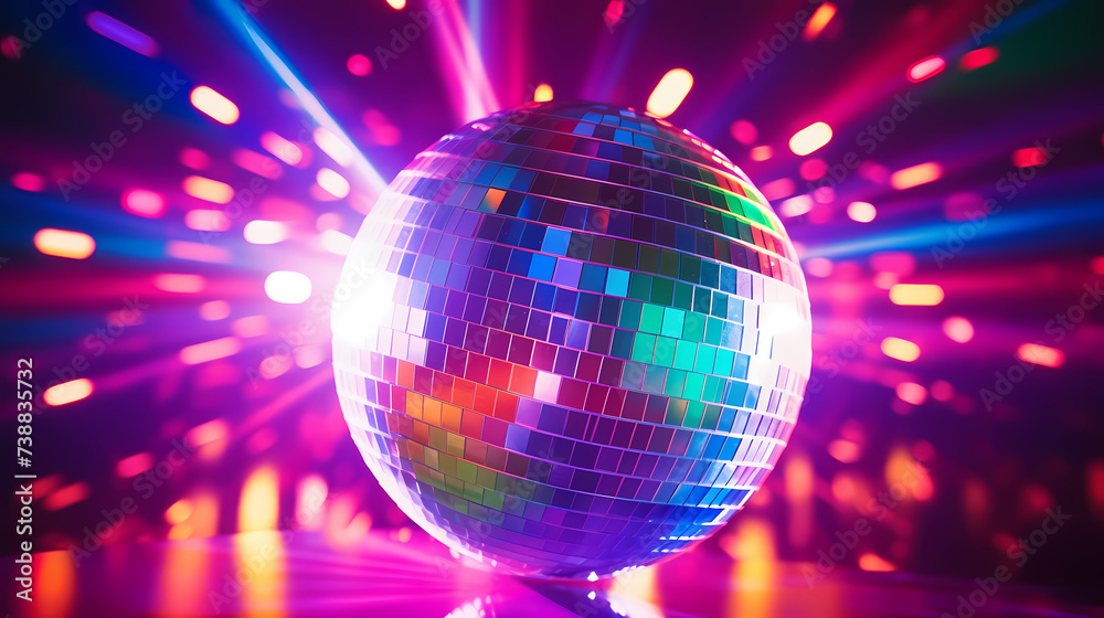 Obraz premium Vibrant glowing disco sphere