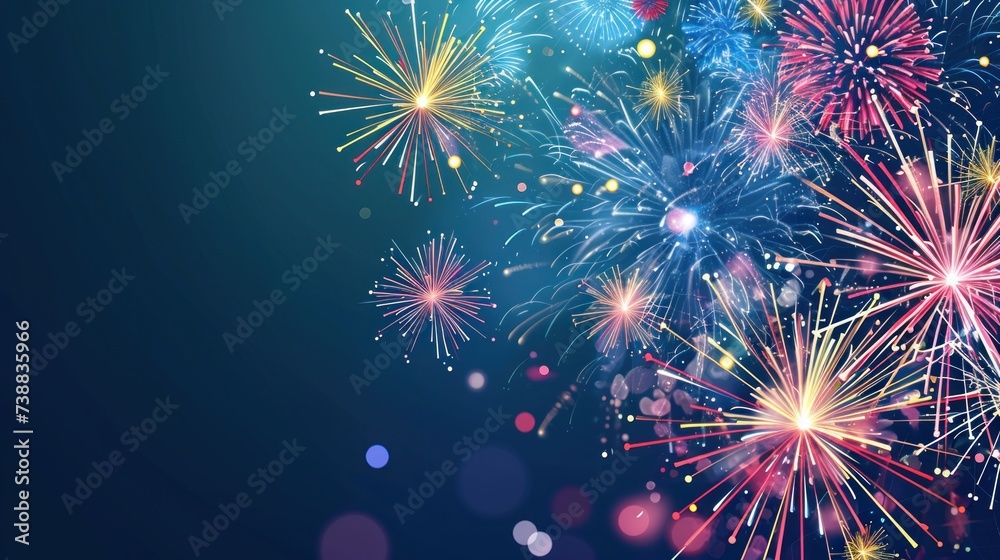 Beautiful fireworks show over blue background to celebrate Chinese lunar new year. Abstract background. Beautiful fireworks show over blue background to celebrate Chinese lunar new year. Abstract background.