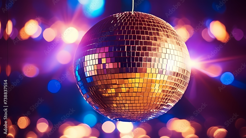Obraz premium Vibrant glowing disco sphere