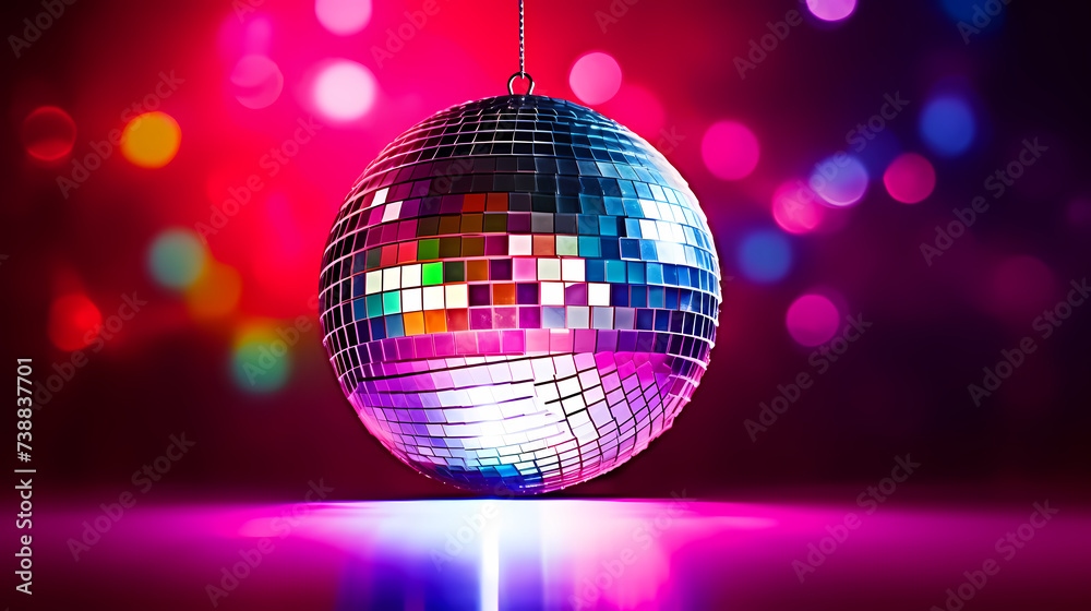 Obraz premium Vibrant glowing disco sphere