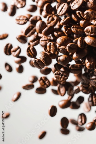 Abstract background of close-up view of coffee beans.