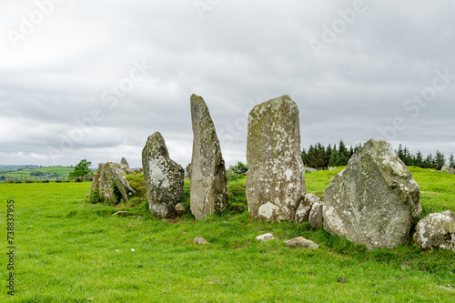 Beltany stone circle, an impressive Bronze Age ritual site located to the south of Raphoe town, County Donegal, Ireland. photo