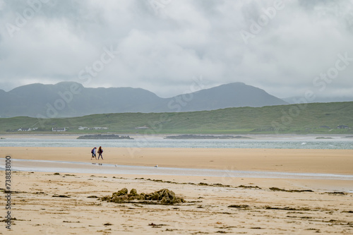 Five Finger Strand  one of the most famous beaches in Inishowen known for its pristine sand and rocky coastline with some of the highest sand dunes in Europe  county Donegal  Ireland.