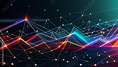 Low Polygons Lines and Dots for Digital Data Network Concept - 4k Animation of Abstract Plexus Technology Background for Cutting-Edge Concept