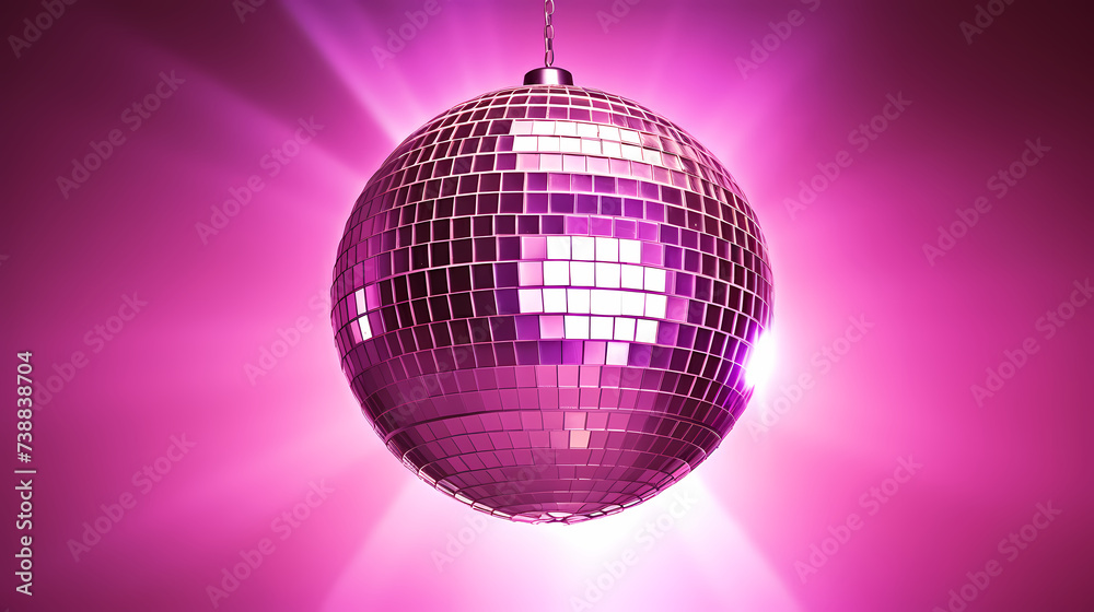 Obraz premium Vibrant glowing disco sphere