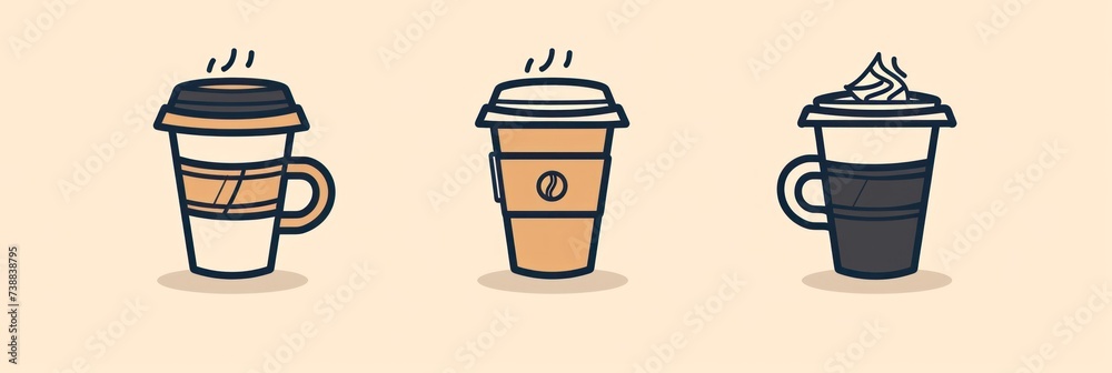 Artistic illustration of portable coffee drinks. Artistic illustration of portable coffee drinks.