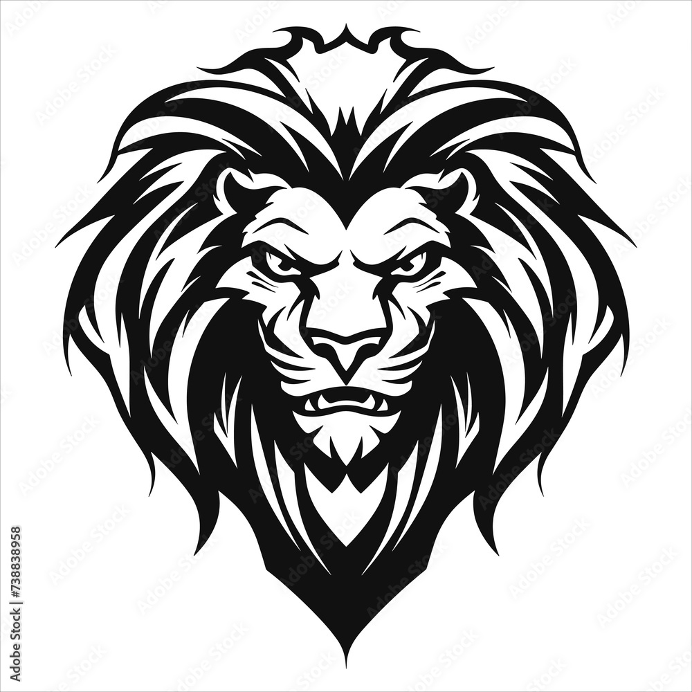 graceful power the black vector lion emblem fiercely