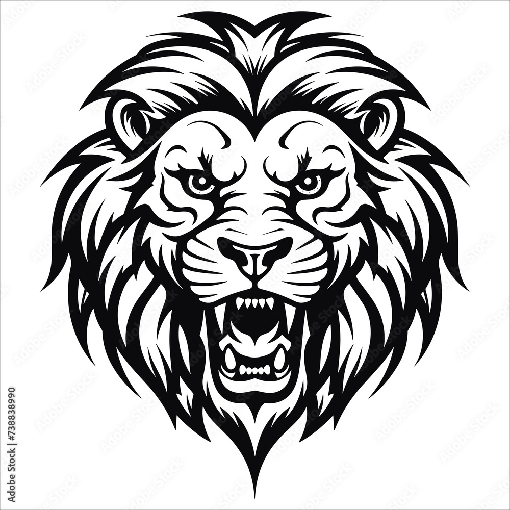 graceful power the black vector lion emblem fiercely