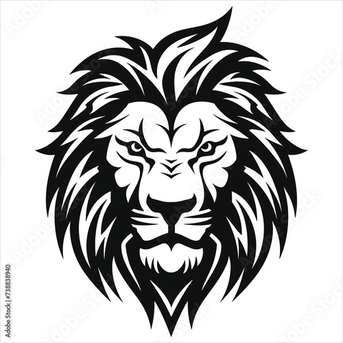 graceful power the black vector lion emblem fiercely