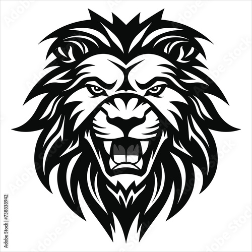 graceful power the black vector lion emblem fiercely