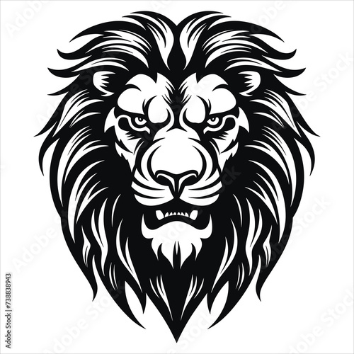 graceful power the black vector lion emblem fiercely