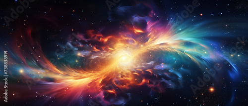 A mesmerizing digital artwork depicting a swirling galaxy filled with cosmic wonders and infinite possibilities.