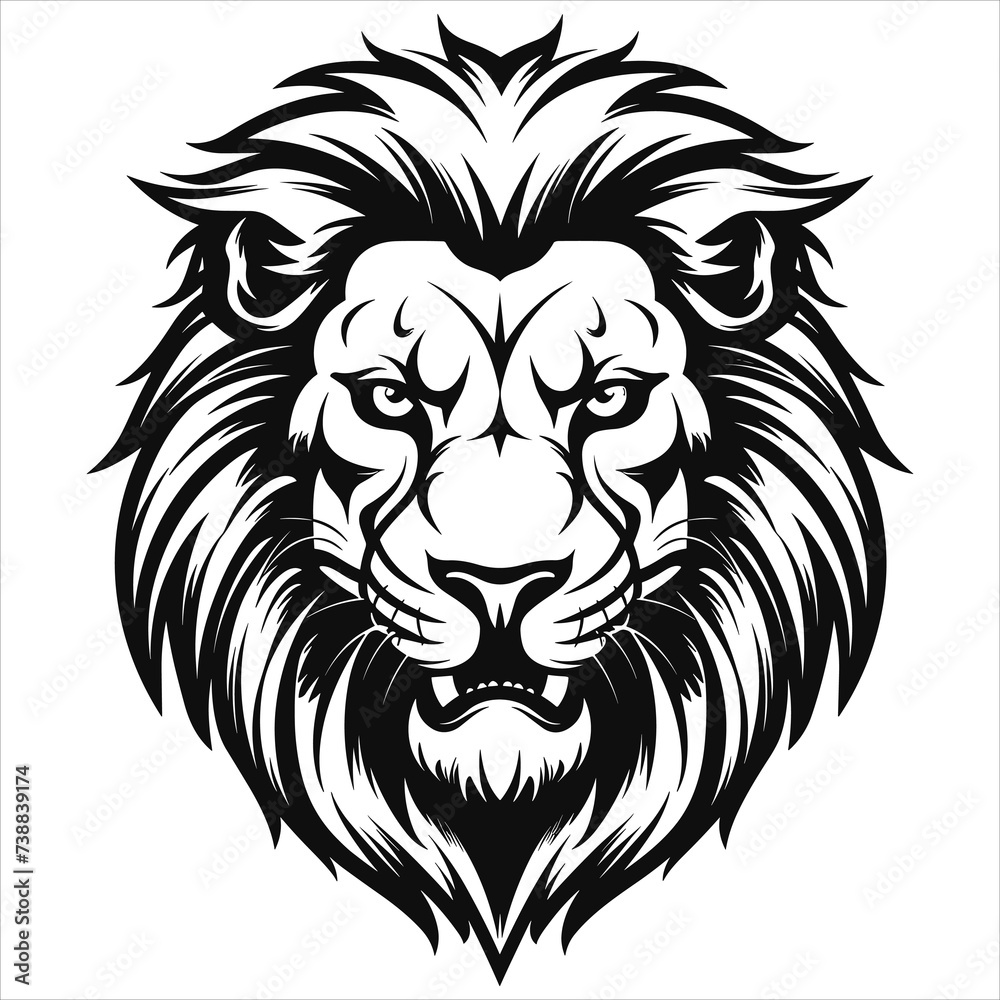 graceful power the black vector lion emblem fiercely