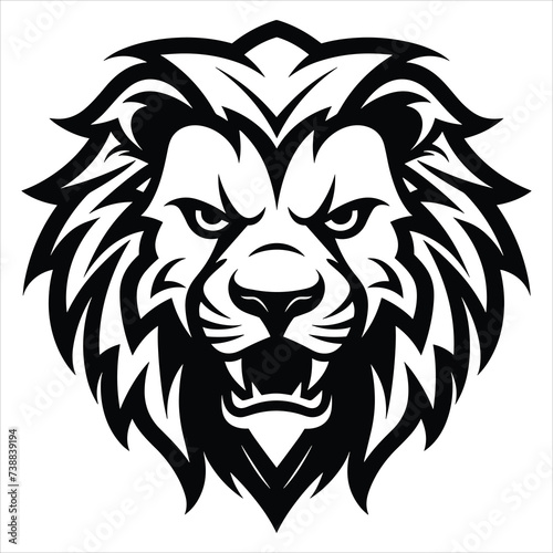 graceful power the black vector lion emblem fiercely