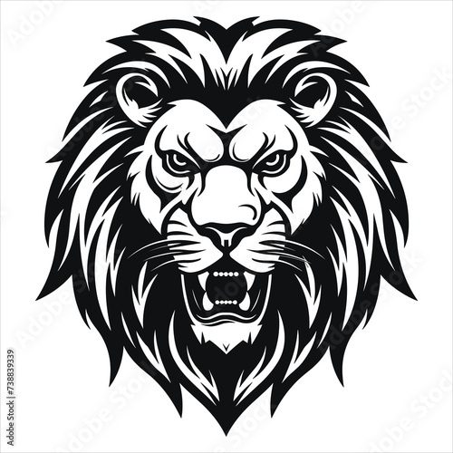 graceful power the black vector lion emblem fiercely