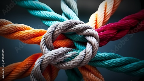 Colorful, like different ropes connected together