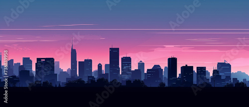 A sleek and modern metropolis skyline characterized by clean lines and a hint of futurism. © Szalai
