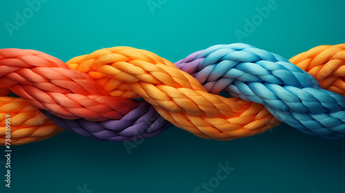 Colorful, like different ropes connected together