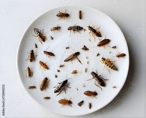 Plate full of insects photo