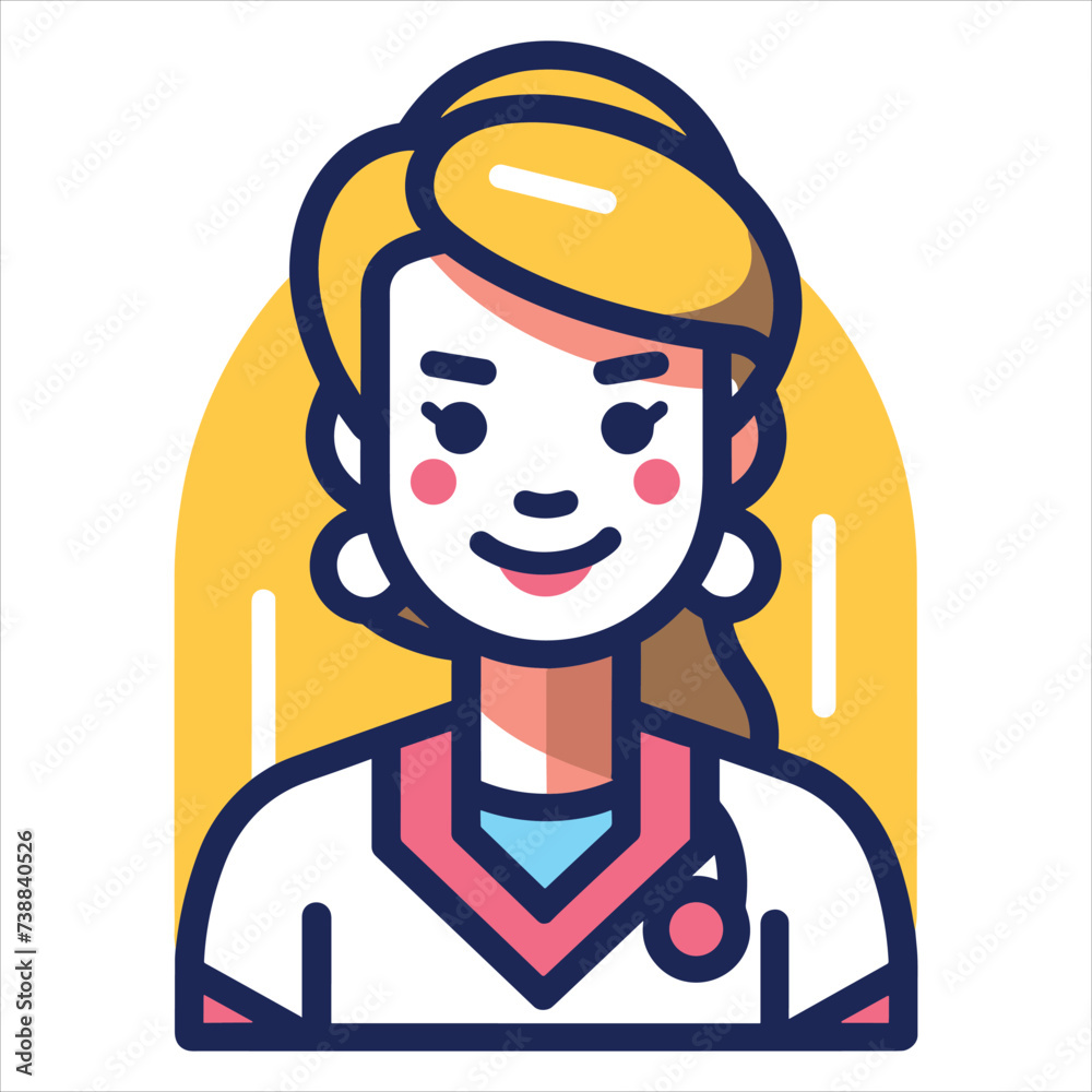 a nurse modern cartoon icon vector