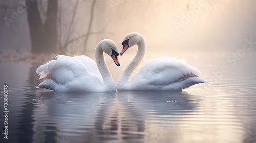 two swans in the water