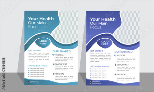 modern medical clean flyer design and modern color design.