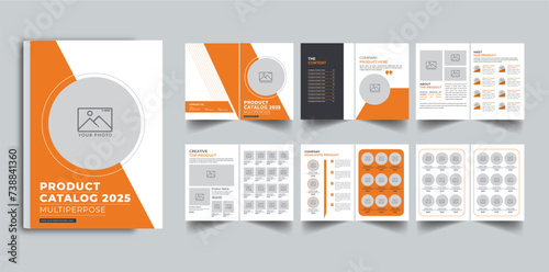 Product catalog design with cover page layout template