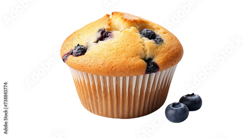 Blueberry muffin isolated on a white background with clipping path.