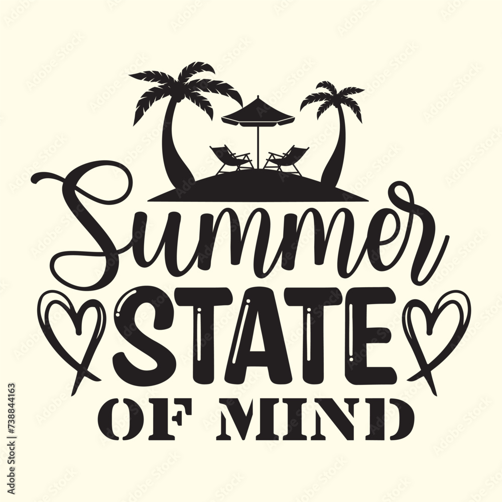 summer  state of mind T-shirt design, vector file  