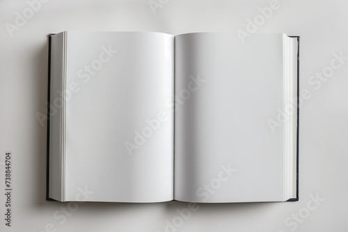 Blank book with white pages ai generated image photo