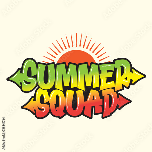 summer squad T-shirt design, vector file 