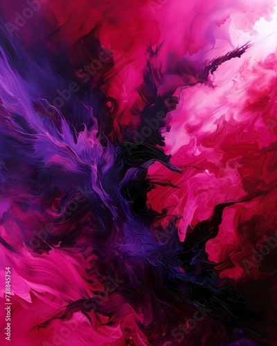 Abstract Pink and Purple Swirling Patterns Expressing Passion and Mystery for Creative Backgrounds