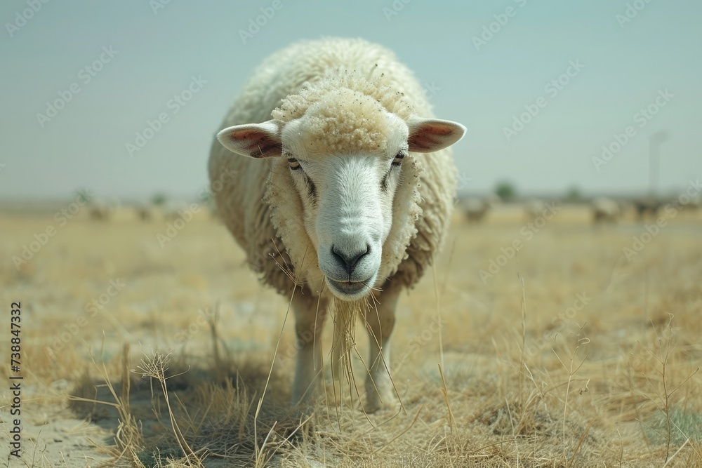 Obraz premium Sheep's portrait. Farm animals concept.